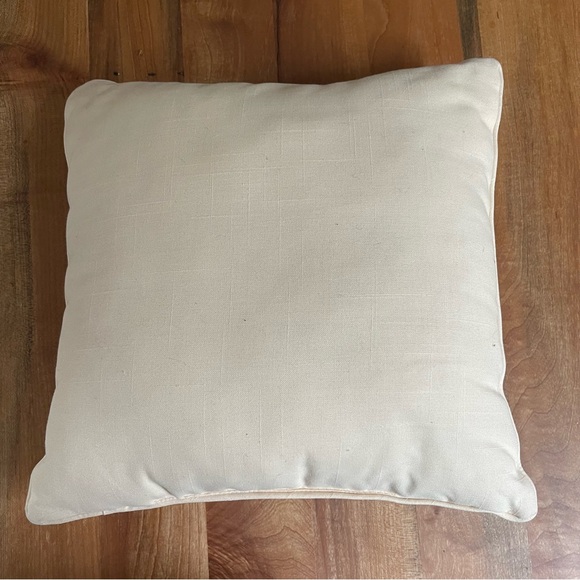 Vintage Handmade Scotty Dog Pillow Scottish Terrier 14 X 14 Ivory Red Bow - Picture 4 of 4